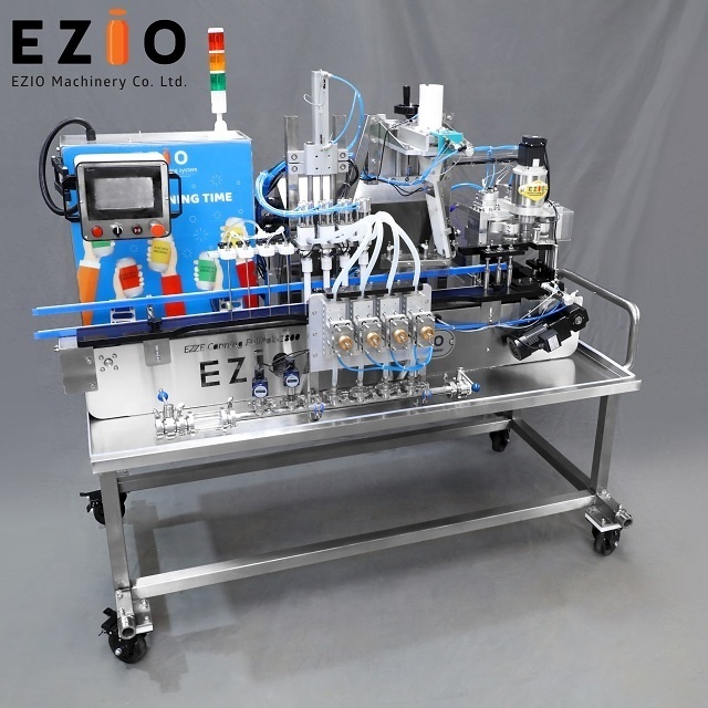 EZIO-FULLPAK1800 Small Footprint Craft Beer Canning Machine / Beer Can Filling Line Machine Mobile Canner