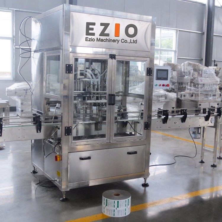 Factory Supply 4 Nozzle Sweetened Condensed Milk Curd Bottle Fillign And Capping Machine / Liquid Yogurt Filling Line