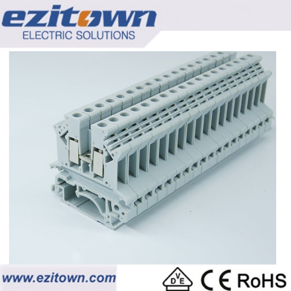 UK 35mm2 25mm2 60a distribution parallel screw dinrail on din rail type Terminal block,terminalconnector with earth