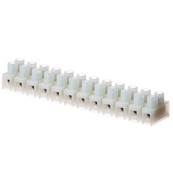 TBS 25mm 5mm pitch combined fixed small white barrier type terminal block ,with wire protector barrier block terminal connector