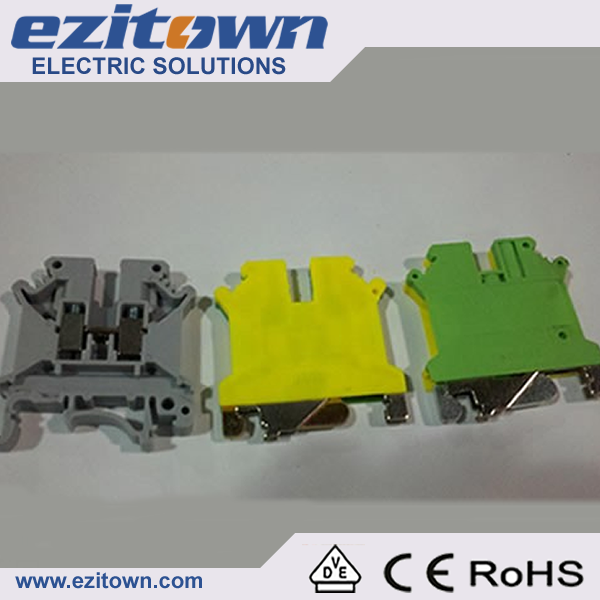 UK 35mm2 25mm2 60a distribution parallel screw dinrail on din rail type Terminal block,terminalconnector with earth