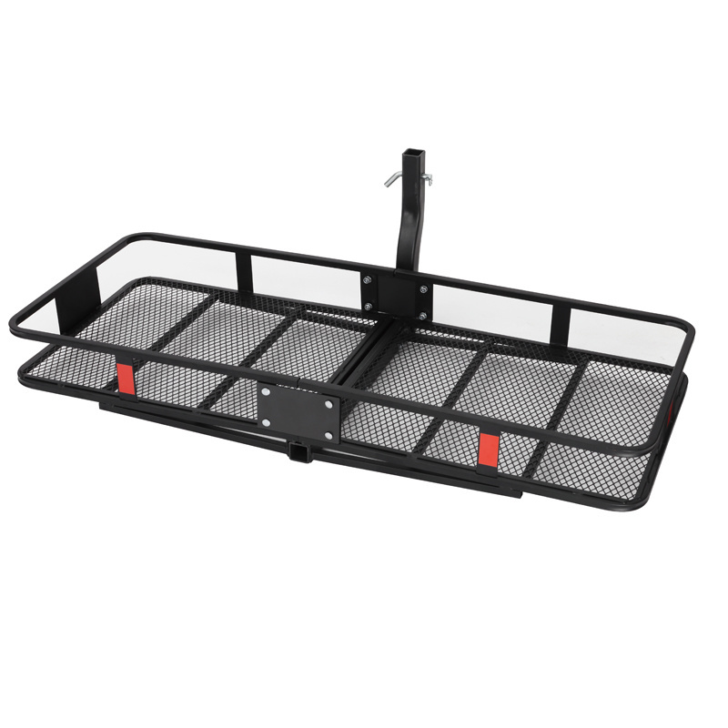 Basket-style Hitch Mount Folding Cargo Carrier Luggage Rack with 500lbs Loading Capacity Fits for 2