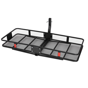 Basket-style Hitch Mount Folding Cargo Carrier Luggage Rack with 500lbs Loading Capacity Fits for 2"Receiver