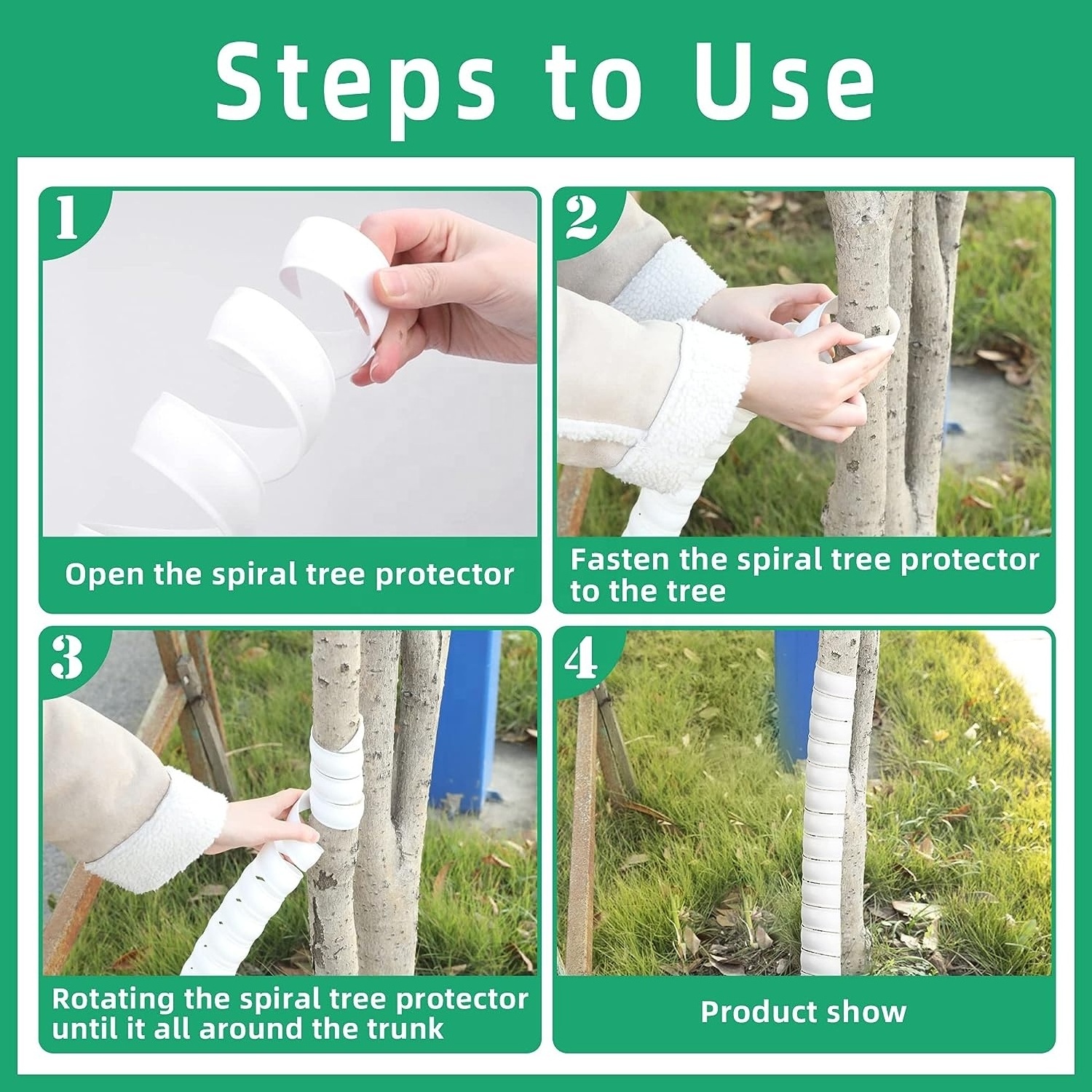 Tree Trunk Protector 2 Size Plastic Spiral Tree Bark Protector Tube Wraps Saplings Plants from Deer Tree Guards Trunk Protector