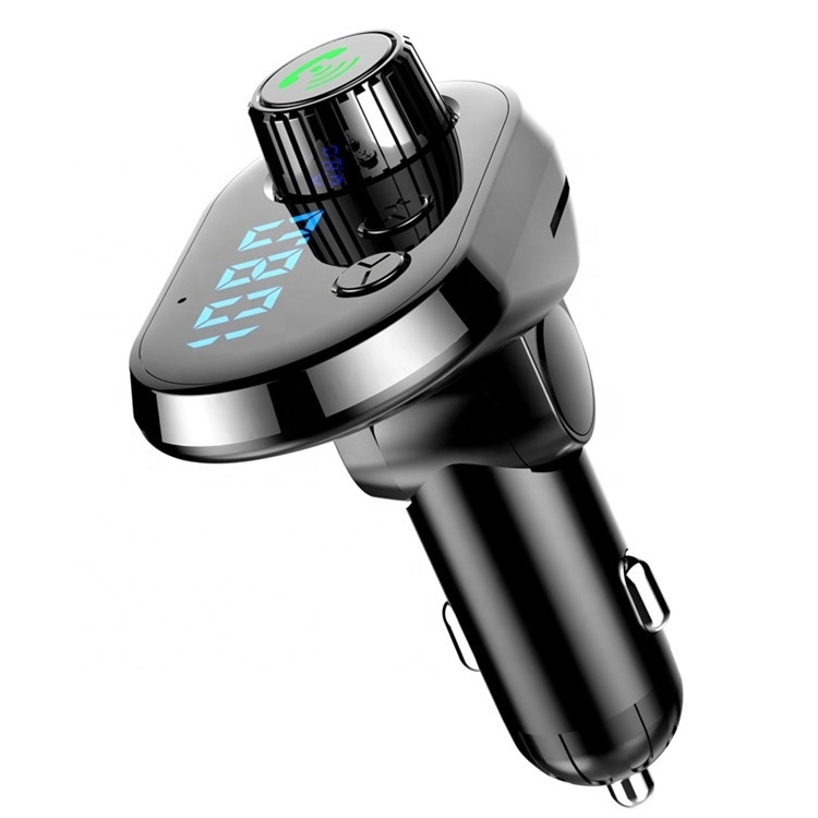 Q15 In-car charger fm transmitter car kit wireless mp3 player with fm transmitter and 3 fast charging port