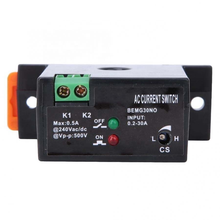 0.2-30A 40-400Hz Sensing Switch Flameproof Adjustable Current 0.5A 12-240VAC/DC Self-Powered Sensing Switch Normally Open/Close