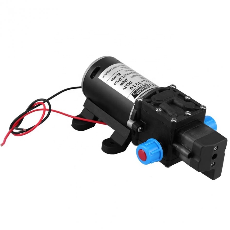 DC 12V 160PSI 8L/Min Water Pump High Pressure Diaphragm Self Priming Pump 100W Automatic Switch for Car Washing Spray Water Pump