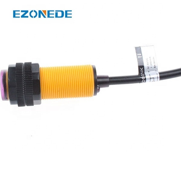 E18-D80NK Infrared Obstacle Avoidance Photoelectric Sensor Proximity Switch 3-80cm Detection Range Adjustable for Smart Car