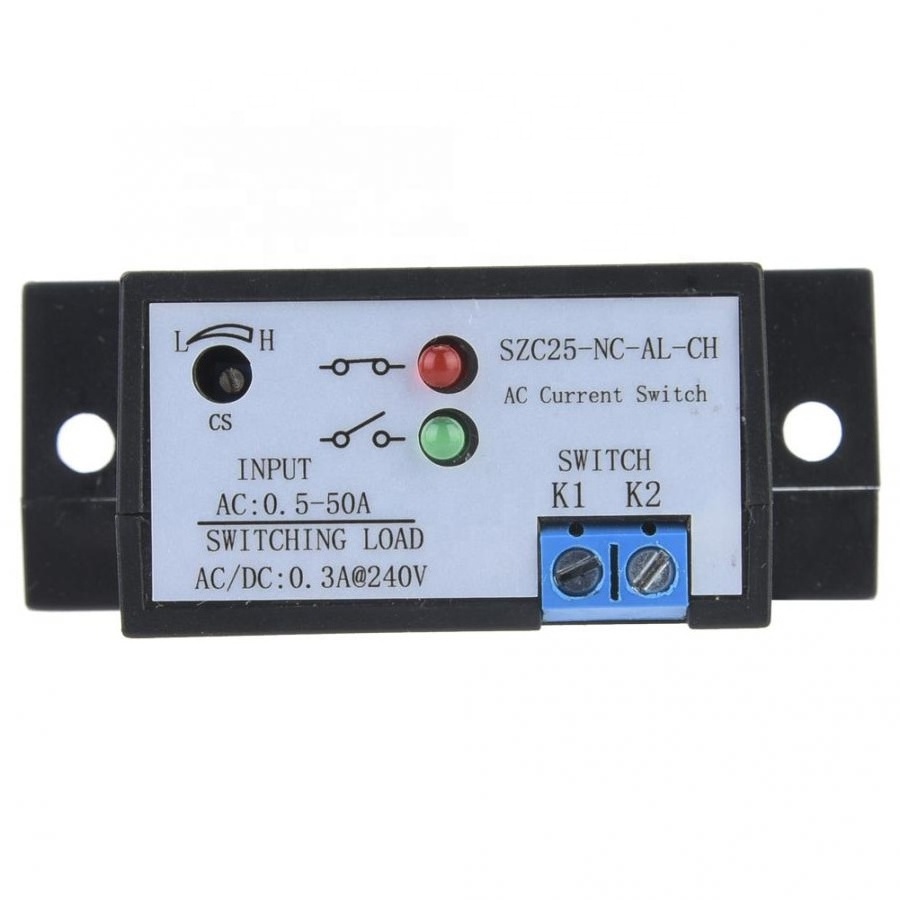 AC Current Sensing Switch SZC25-NC-AL-CH Self Supply Adjustable Normally Close Current Sensing Switch AC 0.5-50A