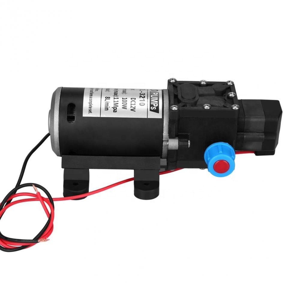 DC 12V 160PSI 8L/Min Water Pump High Pressure Diaphragm Self Priming Pump 100W Automatic Switch for Car Washing Spray Water Pump