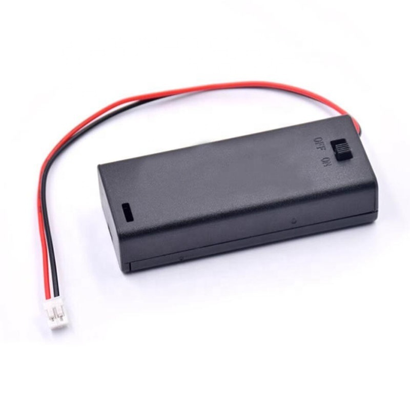 AAA Battery Holder with Switch ON Off Case Back Cover with Cord Wire Leads 2X 1.5V 3 Volt Batteries Charger Holder 2AAA