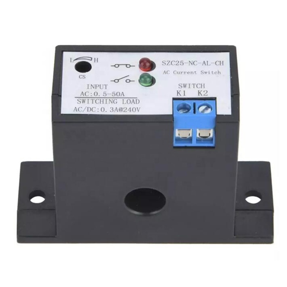 AC Current Sensing Switch SZC25-NC-AL-CH Self Supply Adjustable Normally Close Current Sensing Switch AC 0.5-50A