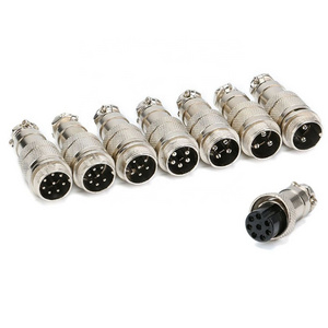 2PCS/set GX16 2/3/4/5/6/7/8/9 Pin Male & Female 16mm Circular Aviation Socket Plug Wire Panel Connector 2PCS=1pcs Male + Female