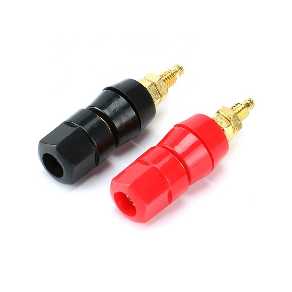 1pair(black+red) Terminals Red Black Connector Amplifier Terminal Binding Post 4MM Banana Speaker Plug Jack Adapter Socket