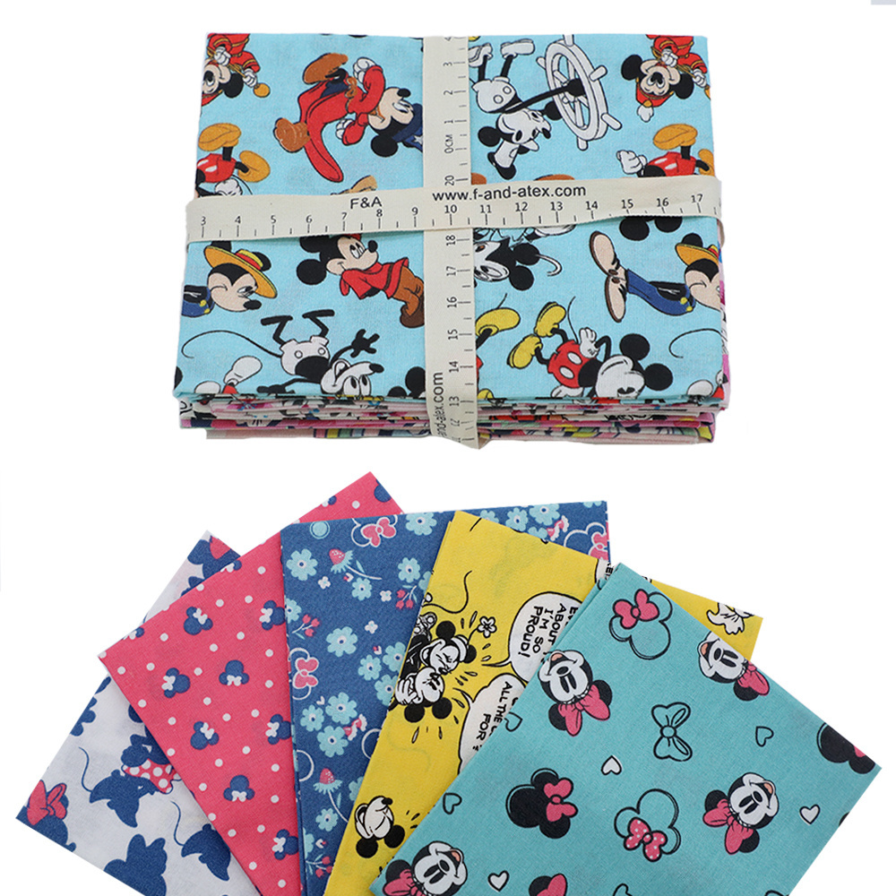 Custom fama certificate mickey mouse cotton fabrics by the yard and fat quarters with quilted