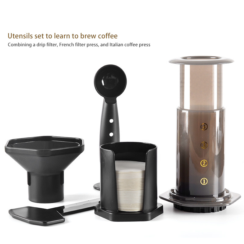 Portable Coffee Maker Hand Punching Pot Easy Clean Travel Manual Pressure Filter Coffee Maker Percolator Making Tools Simple Cup