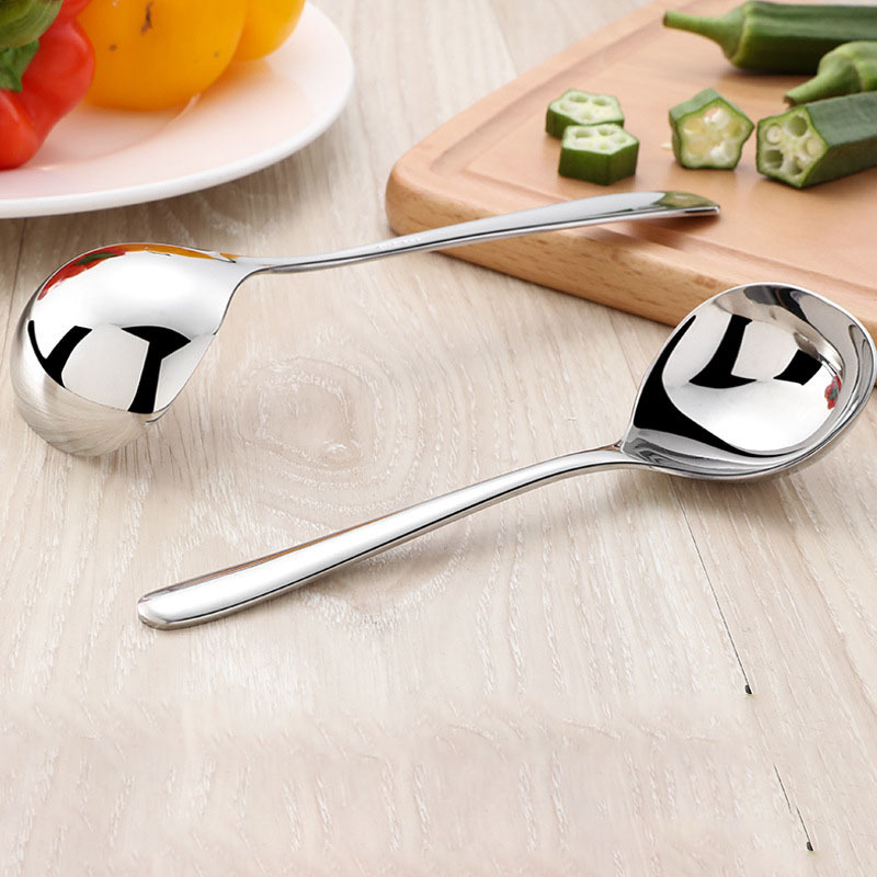 Korean Creative Long Handle Hotel Hot Pot Spoon Soup Ladle Home Kitchen Essential Tools Stainless Steel Spoons