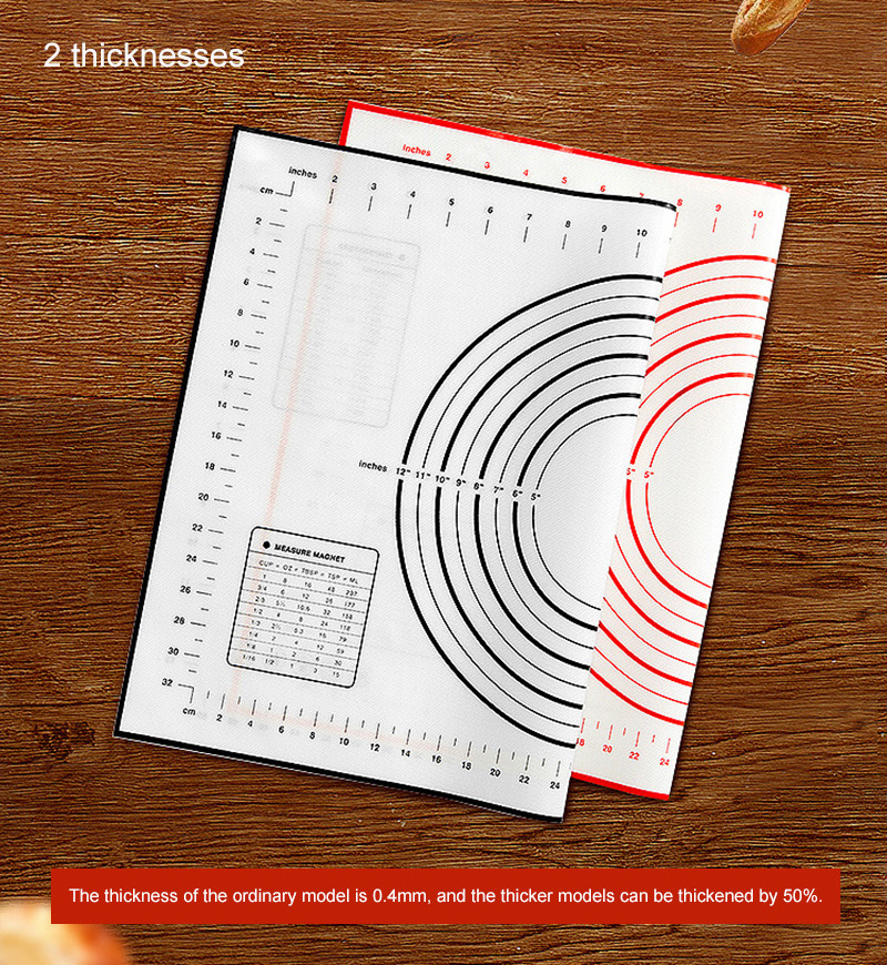 Pastry Mat Sheet Rolling Dough Liner Non-Stick Platinum Silicone Baking Pad Pastry Cake Non-Slip Mat Bakeware Liner Kitchen