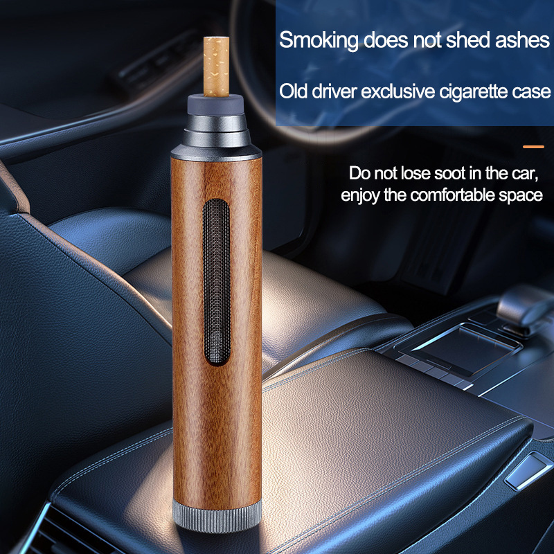 Anti-splash Potable Creative Handheld Personal Custom Logo  Dust Free Cigarette Cigar Car Windproof Ashtray Tube Holder