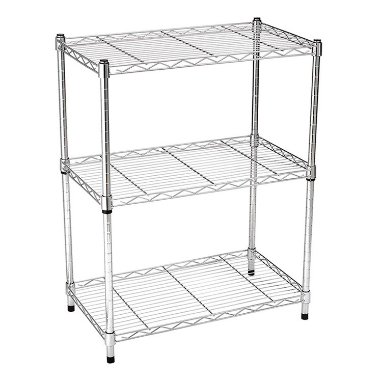 3 Layers Warehouse Home Kitchen Bathroom Shoe Tire Stainless Steel Metal Storage Racks Shelf