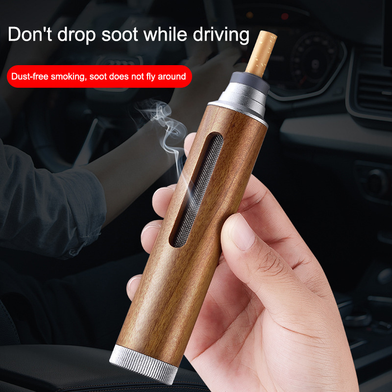 Anti-splash Potable Creative Handheld Personal Custom Logo  Dust Free Cigarette Cigar Car Windproof Ashtray Tube Holder