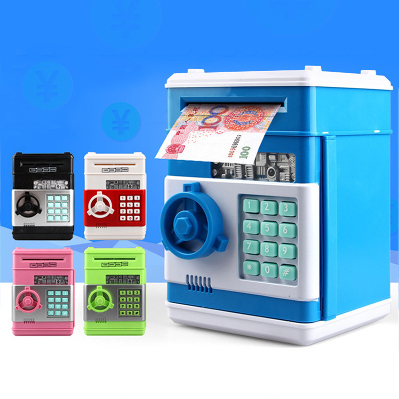 Electronic Creative Gift Automatic ATM Safe Cash Coin Money Saving Boxes Coin Piggy Bank for Kids