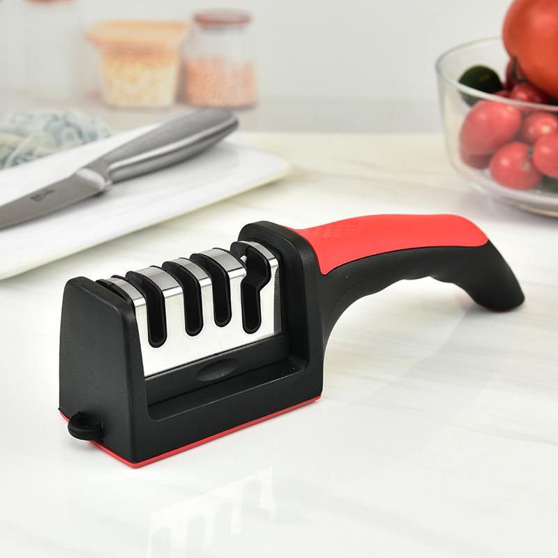 Tungsten Carbide 3 4 Stages Handheld Japanese Manual Professional Diamond Knives Kitchen Knife Sharpener System for Knives