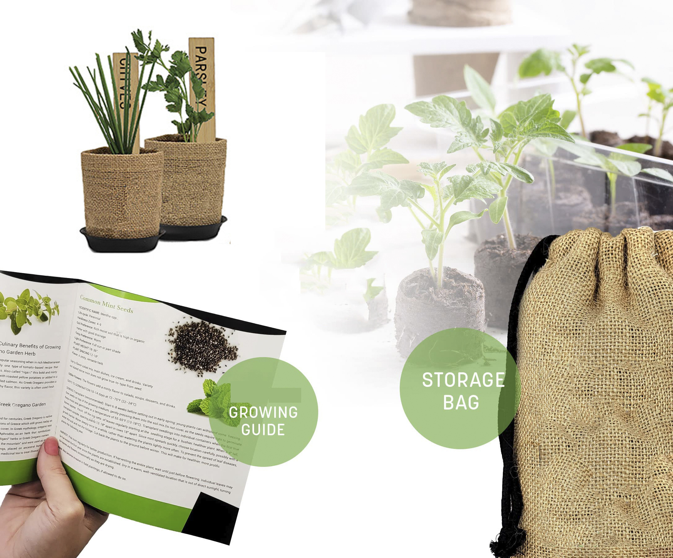 Indoor garden products kit for plant and flowers vegetable bonasi starter kit