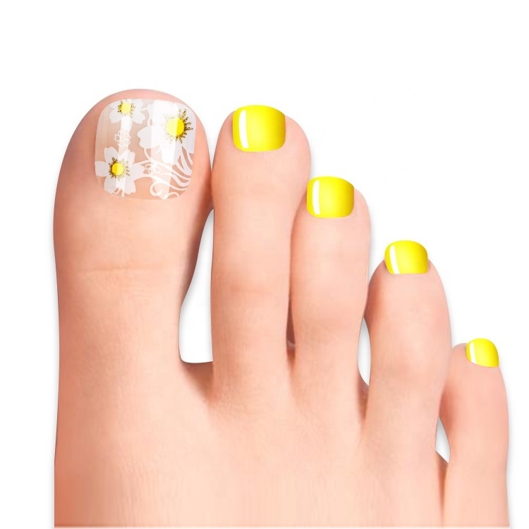 FSM summer water proof artificial press on toe nails