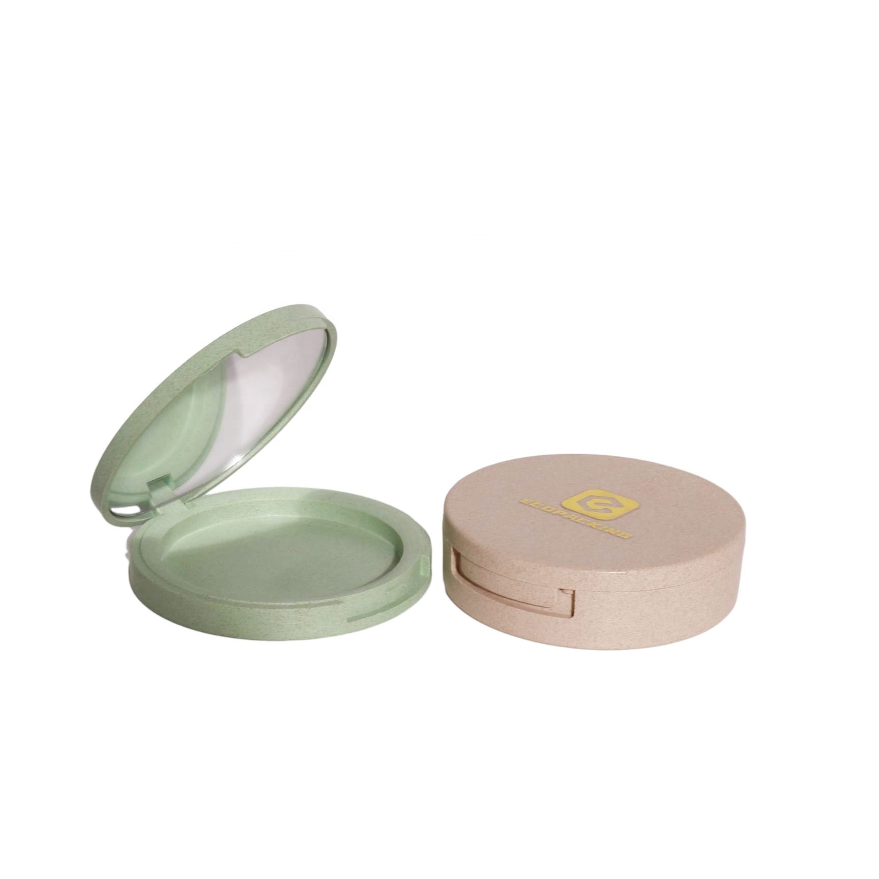 Biodegradable wheat straw makeup compact powder eyeshadow palette cosmetic container packaging