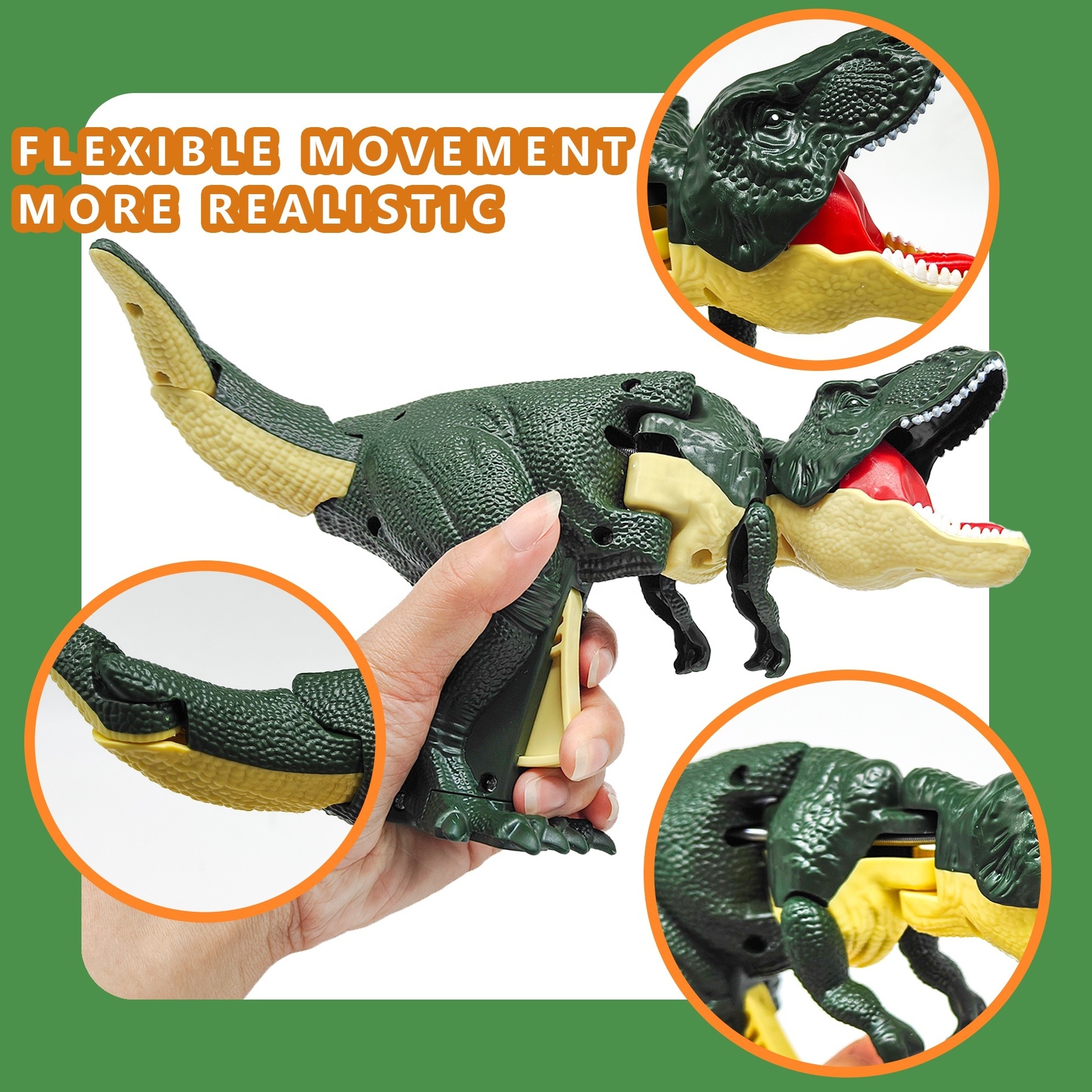 Grabber Simulation T-rex Decompression Toy DINOSoar Sound Light Trigger Twisting Fidget Swing Press Dinosaur Toy