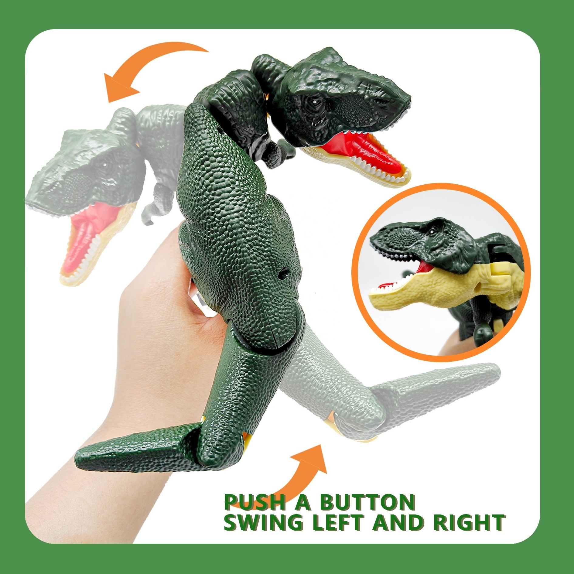 Grabber Simulation T-rex Decompression Toy DINOSoar Sound Light Trigger Twisting Fidget Swing Press Dinosaur Toy