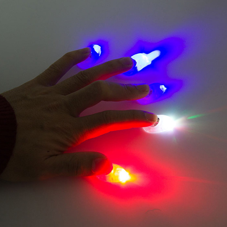 Little Toys Halloween Novelty Led Light Flashing Fingers Trick Props Fantastic Glow Toys Party Luminous Magic Finger Toy OEM