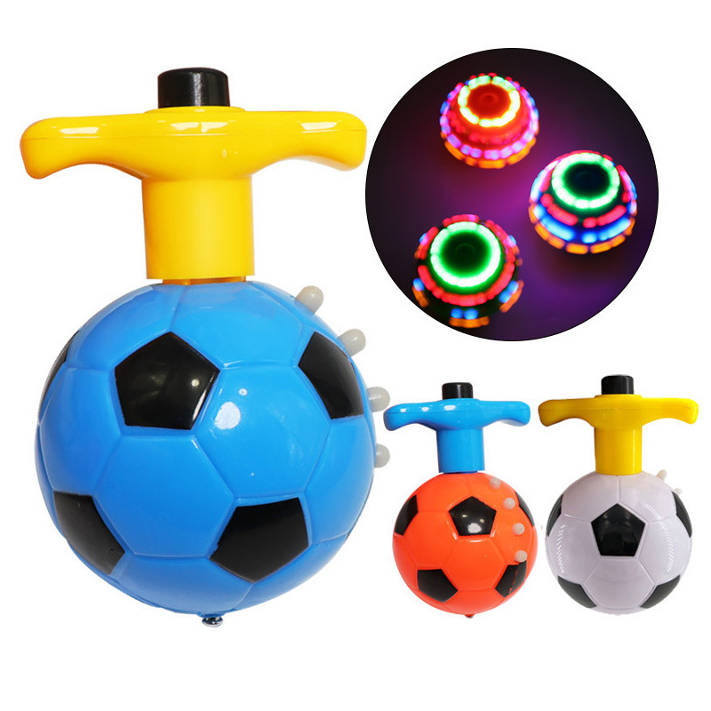 Factory Wholesale 35MM 50MM 60MM Stress Relief Soccer Rotate Ball Toys Light Ball Hand Spinner Football Fidget Toy