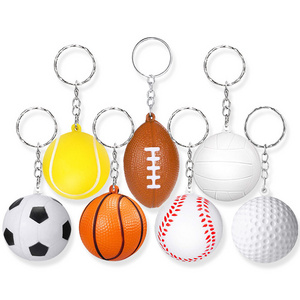 China Factory Wholesale Fidget Sensory Toy 4cm Squeeze PU Material Stress Ball Key Chain Antistress Ball Foam Ball For Kids