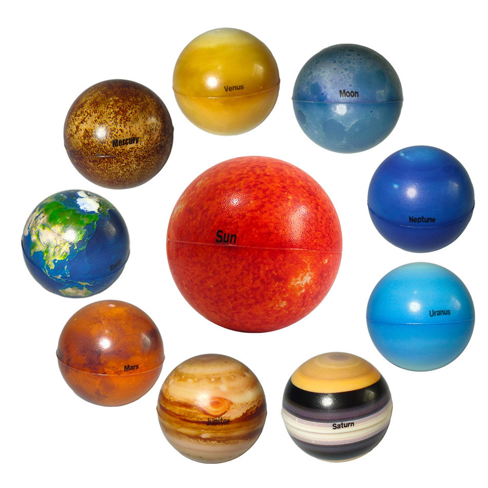 Hot Selling Solar System Stress Ball for Kids and Adult Anti Stress Solar Planets Balls Educational Planets and Stars