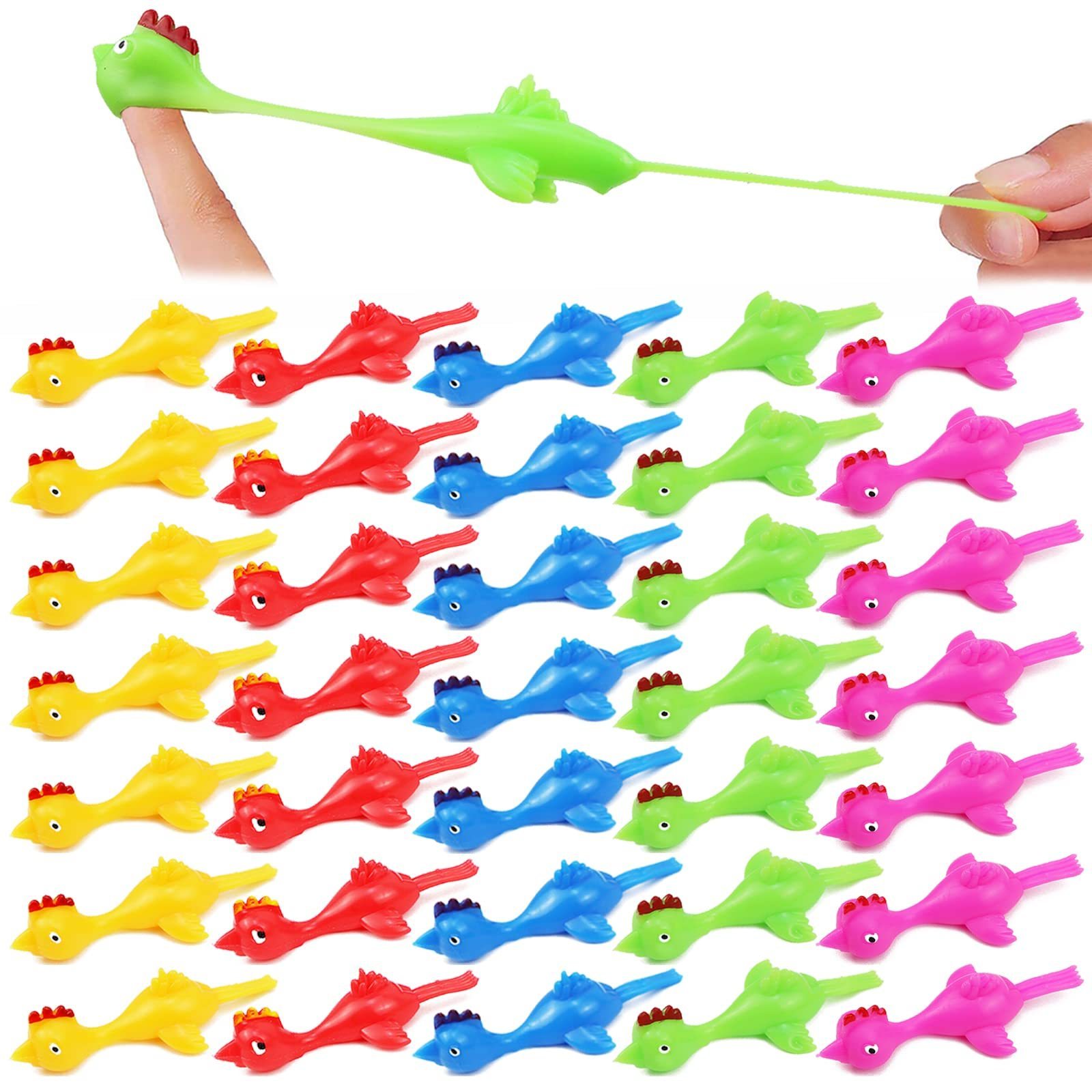 2023 New TPR Slingshot Dinosaur Finger Toys Stretchy Catapult Toys as Fun as Slingshot Chicken Finger Stress Relief Little Toy