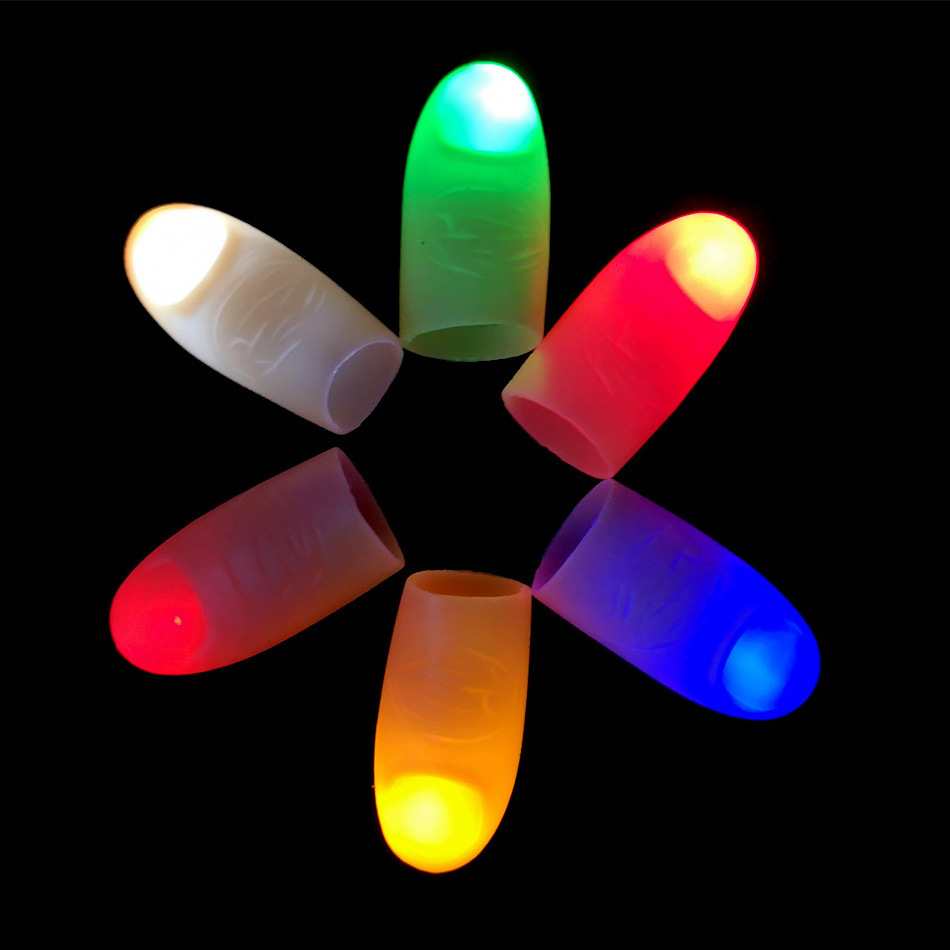 Little Toys Halloween Novelty Led Light Flashing Fingers Trick Props Fantastic Glow Toys Party Luminous Magic Finger Toy OEM