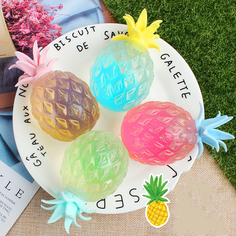 Manufacture Little Toy Soft Sticky Stretchy Vent Ball Silicone Anti Fidget Toys Stress Balls Pineapple Shape TPR squeeze ball