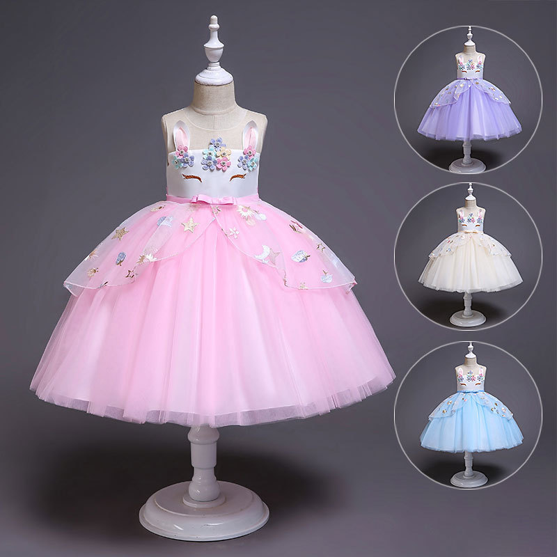 European and American foreign trade girl party dress embroidery dress 3-12 years old infant princess dress