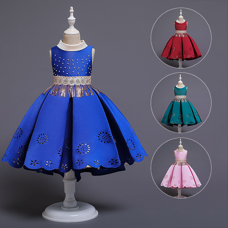 European and American foreign trade girl party dress embroidery dress 3-12 years old infant princess dress