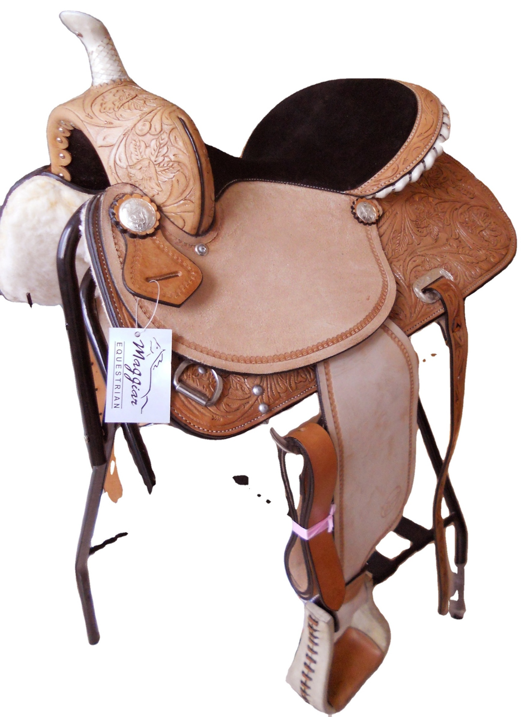 Top Selling Western saddle Barrel Horse Saddle Tack Equestrian set of Genuine Harness Leather western horse saddle