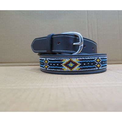 Top Seller  Full Grain Leather  Beaded Belt Design By Top Indian Manufacturer