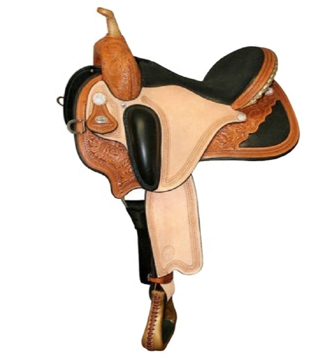 Western Saddle Horse Riding Products High Quality Leather Barrel Trail Saddles by Equestrian manufacturer