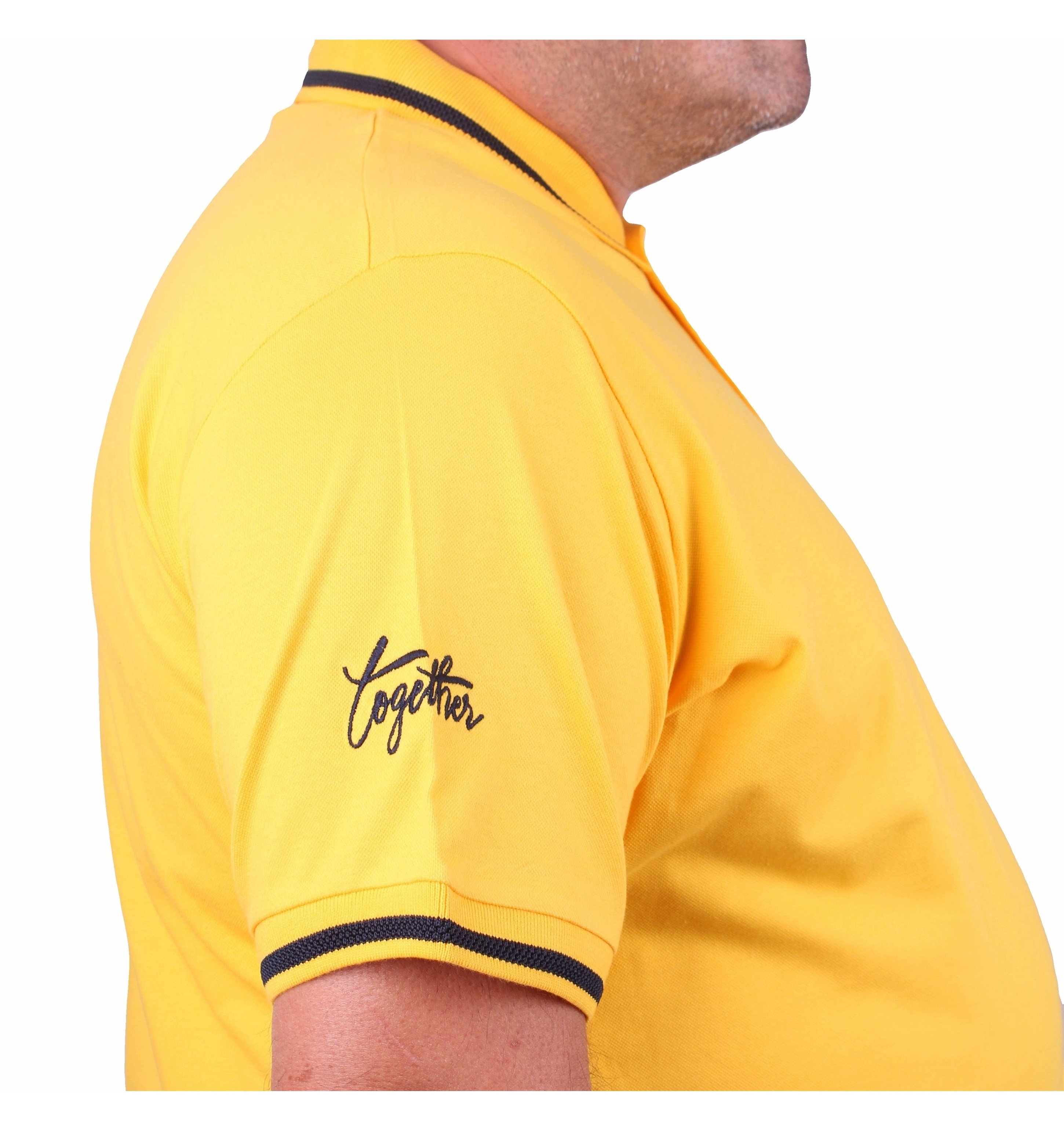 T Shirts for Men 100% Cotton Yellow Color Crew Neck Custom Printed - Heavyweight Polo Shirt Premium Quality Made In Turkey