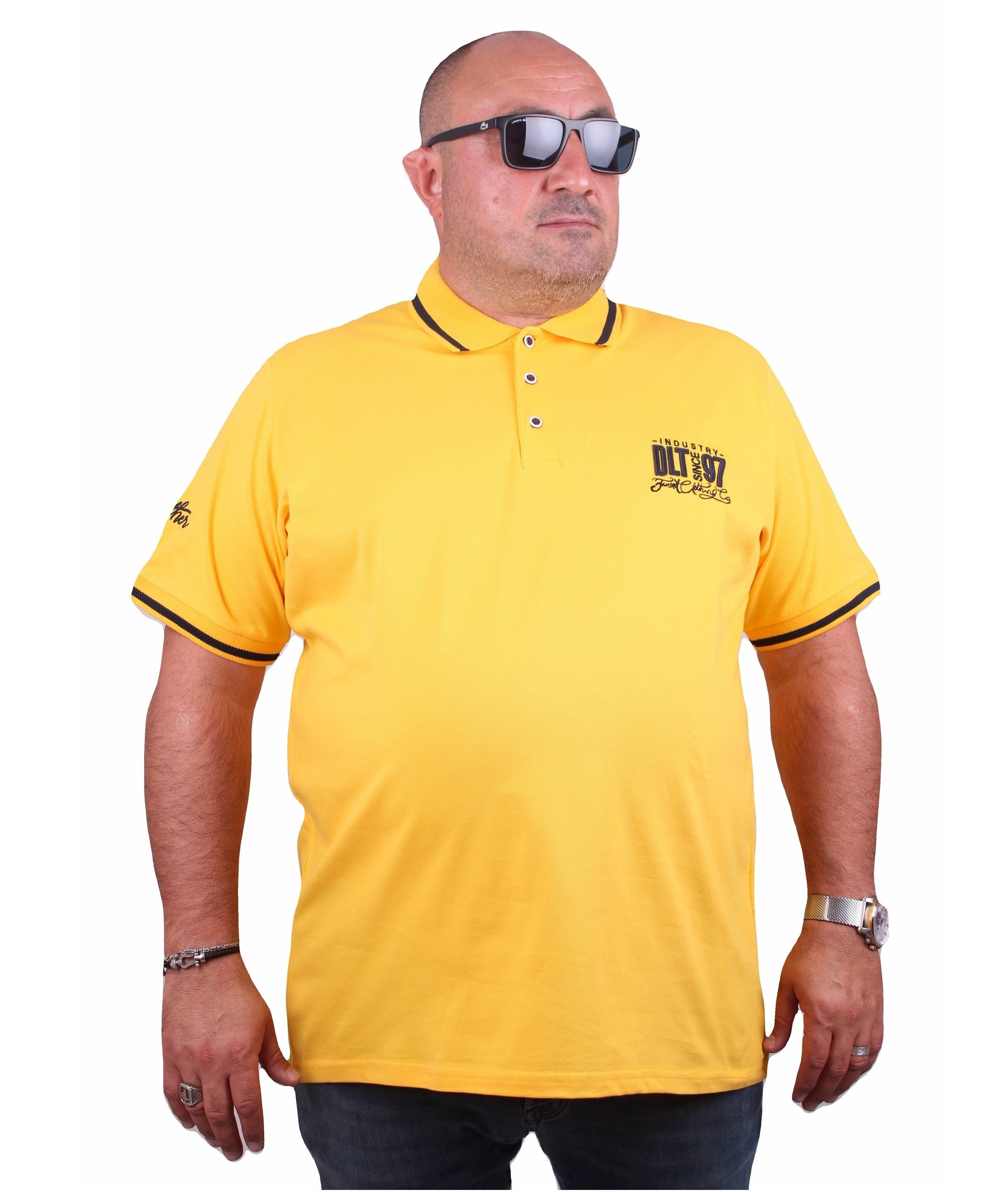 T Shirts for Men 100% Cotton Yellow Color Crew Neck Custom Printed - Heavyweight Polo Shirt Premium Quality Made In Turkey