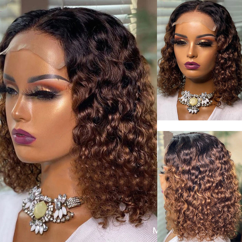 African Short Curly Hair Weaves and Wigs Middle Part Lace Front Wig Human Hair Braids Hair Extension For Black People