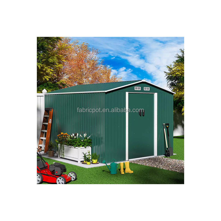 8x8 8x12 10x10 12x10 ft Backyard garden buildings steel metal garden storage tool shed for outdoor storage