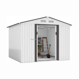 Patio Metal Storage Shed Lockable Doors Outdoor Garden Shed Tool Storage Room with Latches for Balcony