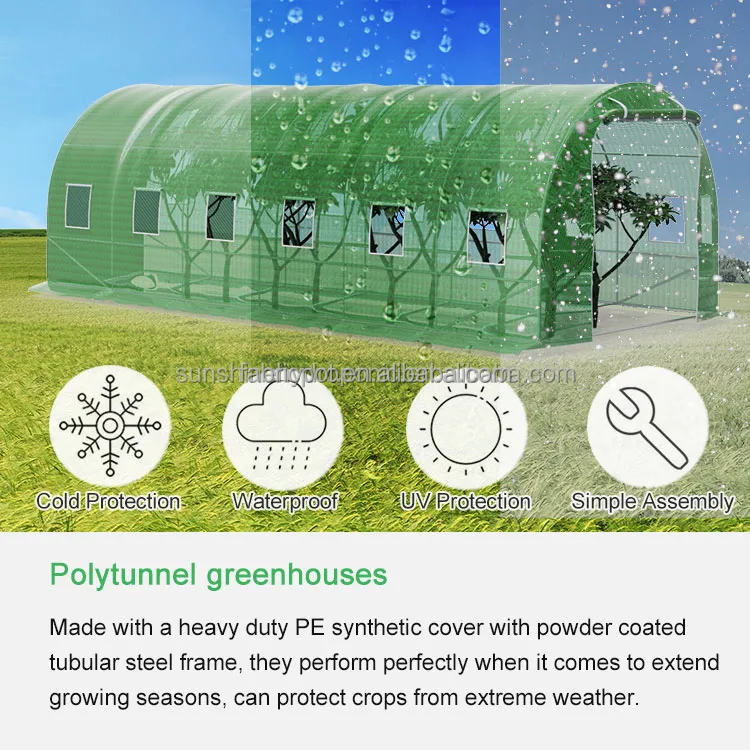 Sustainable Indoor Backyard Portable Plastic Climate Tunnel Greenhouse Extended Season Garden Greenhouses